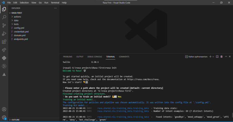 How to Create a ChatBot using Rasa and Python — A Step-by-Step Guide ...